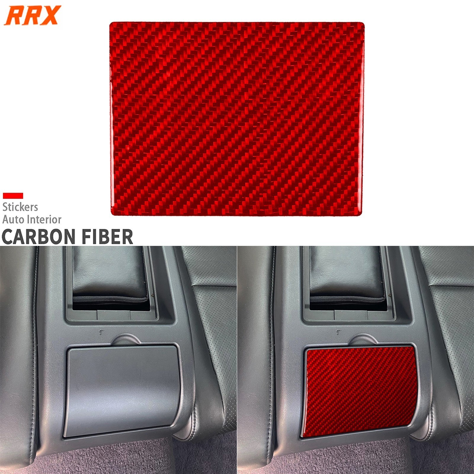 Red Carbon Fiber Interior Rear Storage Box Panel Cover For Infiniti G35 2002-04