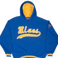 VINTAGE NHL ST LOUIS BLUES HOODIE STARTER SWEATSHIRT 1990S SIZE MEDIUM