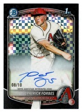 Patrick Forbes 2025 Bowman Chrome 1st Year Black X-Fractor Refractor Auto 8/10