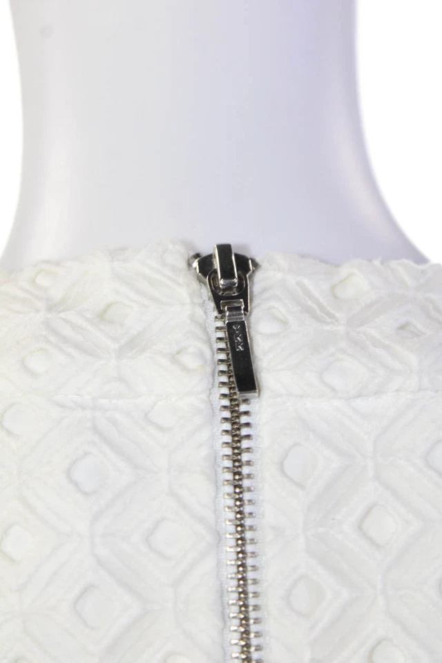 Nicholas Womens Textured Sleeveless V-neck Lined Tank Blouse White Size M - Image 4 of 4