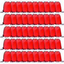 50 Pcs Drawstring Bags Bulk, Polyester Draw String Bags, Gym Sports Cinch Bag...