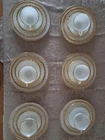 Vintage Anchor Hocking Milk Glass 6 Place Setting FIRE KING Swirl Gold Rim 24Pc