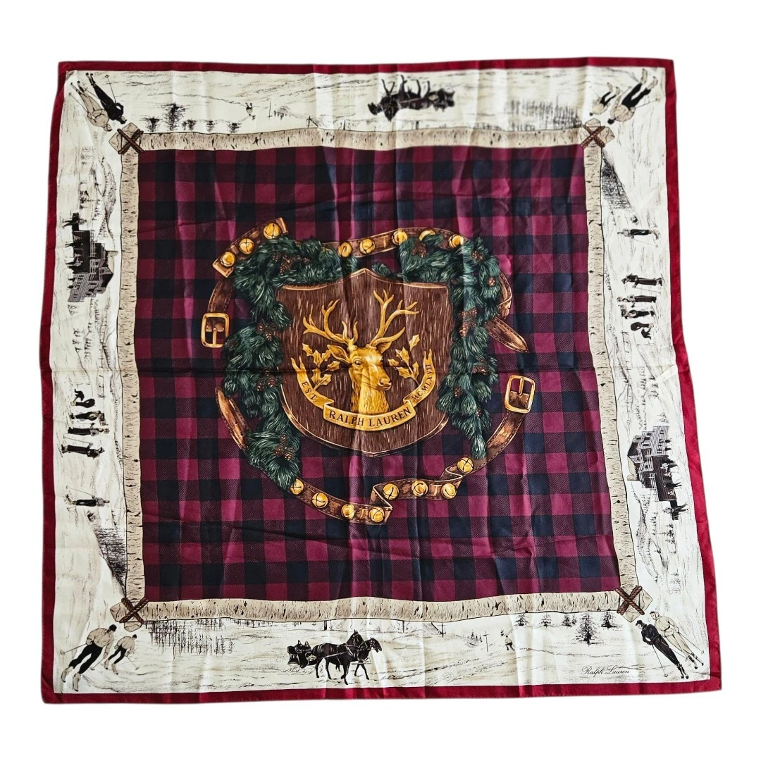 RARE Vintage Ralph Lauren Silk Scarf Winter Lodge Ski Theme Holidays 35 Inches
Opens in a new window