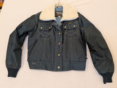 Rare Vtg Kawasaki Jacket Unisex S-M? Waterproof Bomber Sherpa