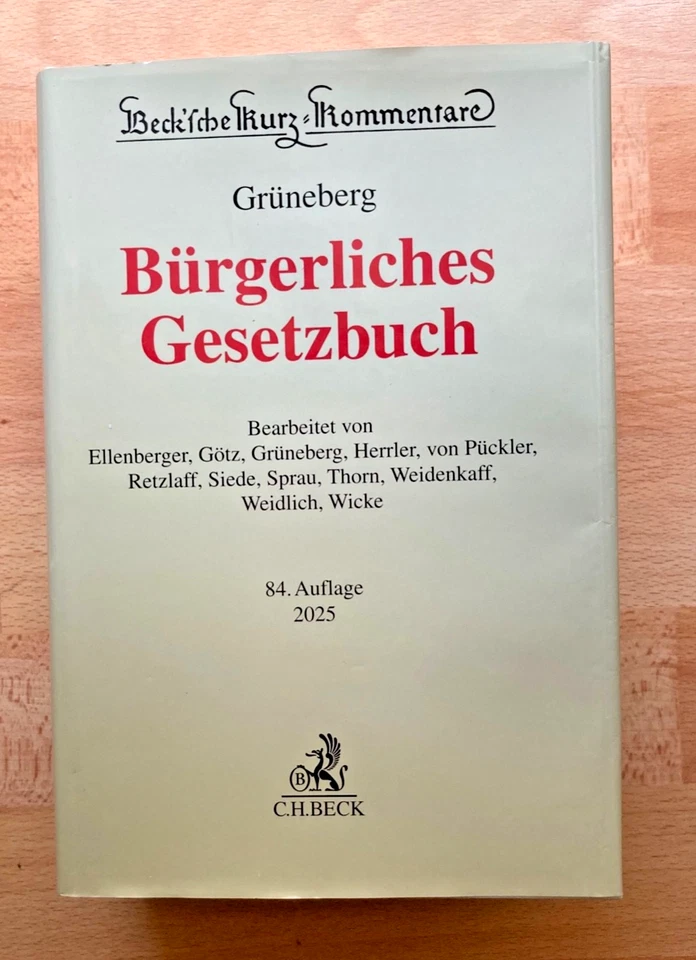 BGB - Bürgerliches Gesetzbuch - Grüneberg - 84. Auflage von 2025 - Bild 1 von 3
