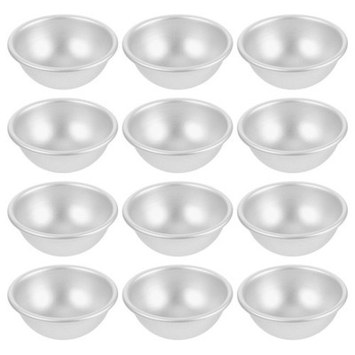 12Pcs Aluminum Alloy Half Round Cake Mold with Even Heat Distribution for Baking