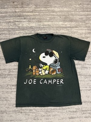 Vintage 90s Snoopy Joe Camper Peanuts Changes T Shirt Green USA XL 1990s