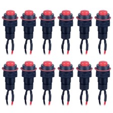 12-Pack 10mm Mini Latching Push Button Switch AC 250V/1A 125V/2A ON-Off 2Pins...
