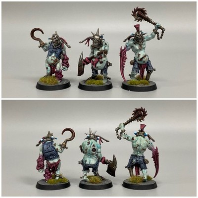 3 BEMALTE GELLERPOCKEN INFIZIERTE POXWALKERS VOXSHAMBLERS WARHAMMER 40K 40.000 NURGLE