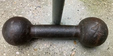 Antique primitive iron offset 4 lb hand weight dumbell strongman vintage old gym