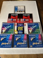 NEW Sealed CD DVD Blank Media Lot Maxwell Fujifilm HP