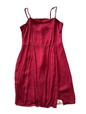 Forever 21 Red Satin Jacquard Slip Dress Women's Size Medium M