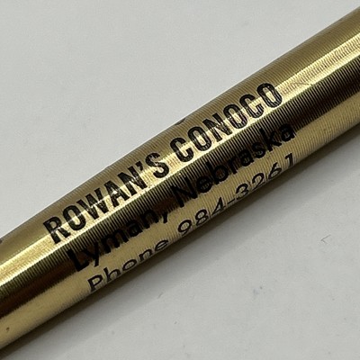 VTG Ballpoint Pen ROWAN'S CONOCO Oil Gas Station Lyman, Nebraska