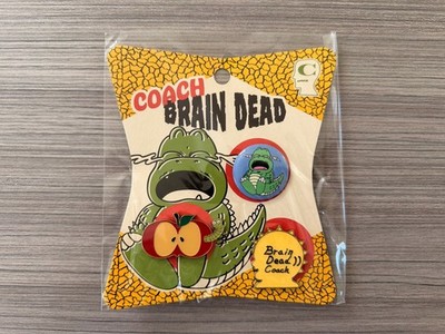 NWT Coach X Brain Dead Set of three Pin And Button Set CFD14 Brass Multi