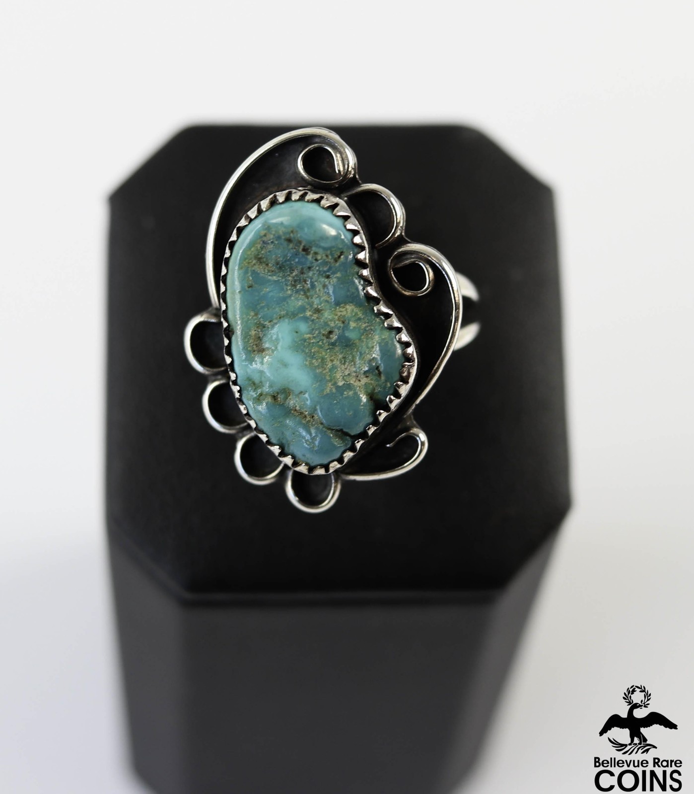 Boho Silver & Turquoise Statement Ring - image 1