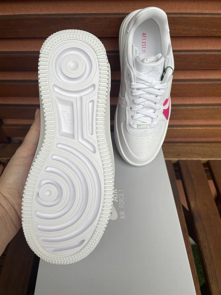 Nike Air Force 1 Platform White Pink Fierce Fireberry Neu In OVP 37,5 - Bild 4 von 4