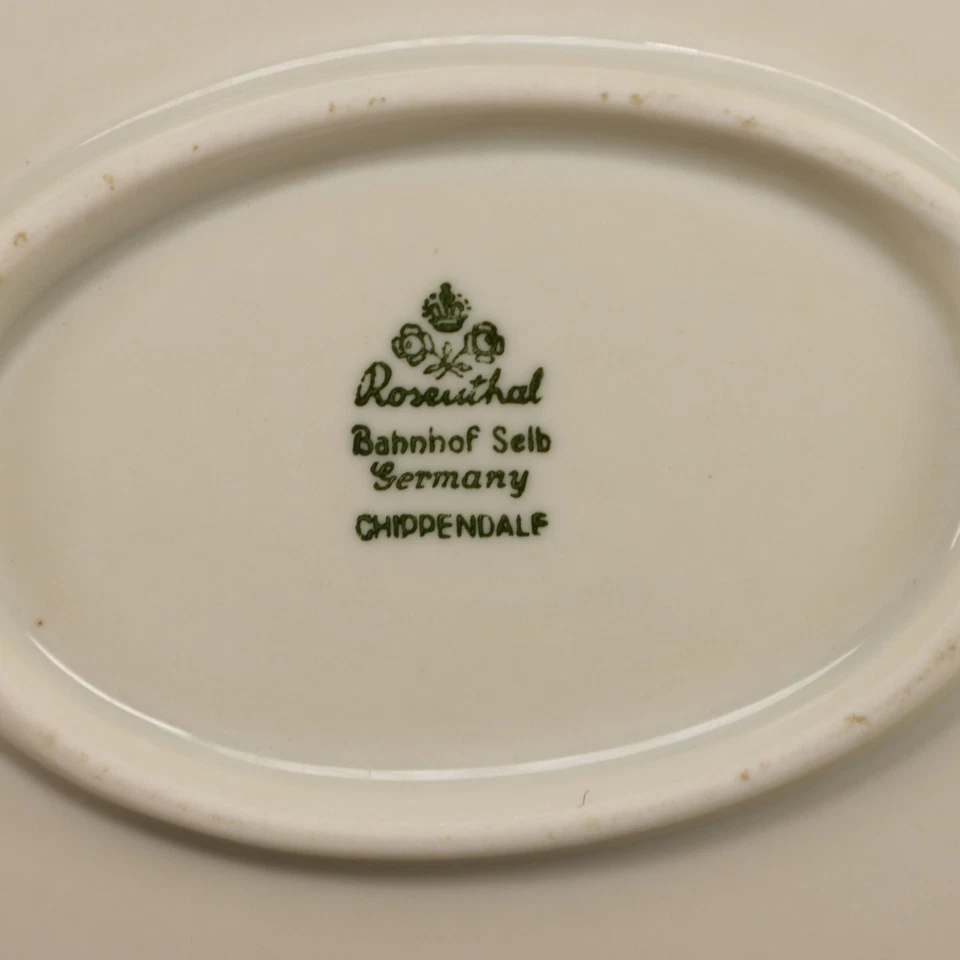 Plato para servir Rosenthal rojo granate hoja laurel borde marfil 15" Chippendale Foto 4 de 4