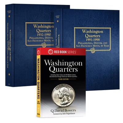 Washington Quarter Set   Guide Book + 2 Whitman Albums 1932 1998 Collection