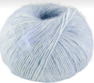 (kg/130€) NEU! FINITO Lana Grossa 50g Fb.02 zartblau Baumwolle Sommer-Flausch