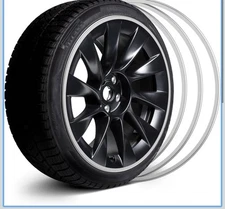 EVOOOR 20” Alloy Wheel Rim Protector Set of 4 Curb Rash Prevention Strips Black