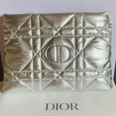 Christian Dior Miss Dior Cannage pouch DIOR Silver Pouch Novelty
