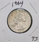 1964-P Philadelphia Mint Silver Washington Quarter Coin 90% Silver