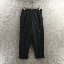 Talbots Petites Dress Pants Womens 12 actual 31x27 Gray Wool High Rise Zip Fly