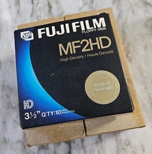 FUJI Film MF2HD High Density 3.5" FLOPPY DISK LOT of 8 unused NEW IN opened BOX