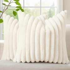 decorUhome Faux Fur Christmas Throw Pillow Covers 18x18 Set of 2, Decorative Sof
