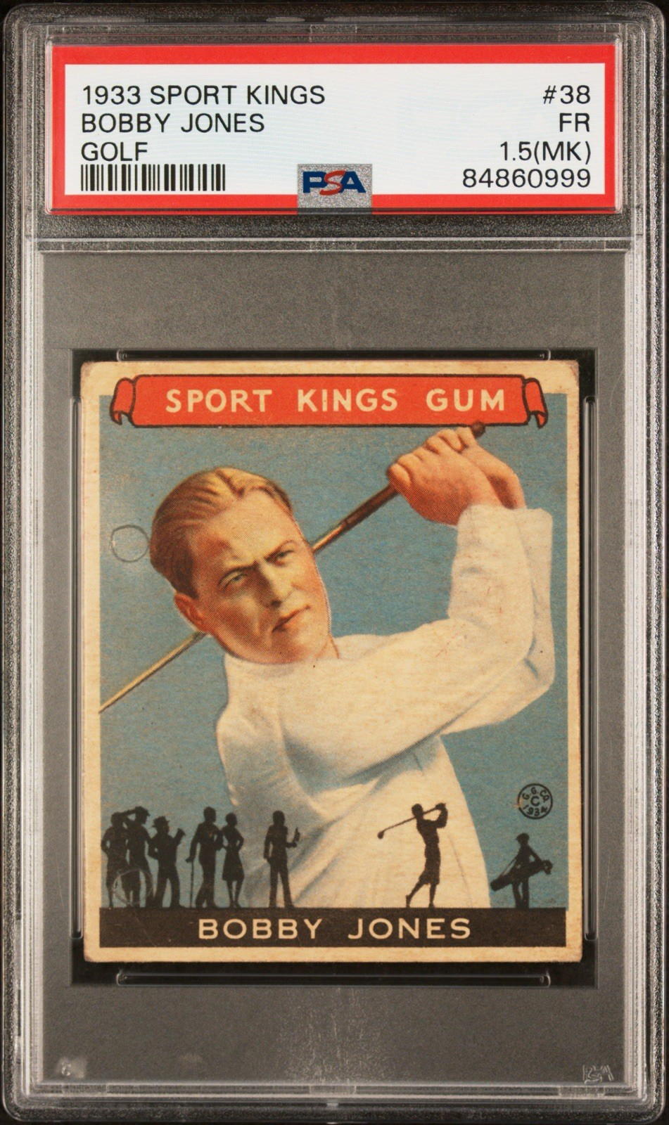 BOBBY JONES~ 1933 Goudey Sport Kings-HOF🔥PSA 1.5 (MK)🔥Great Eye appeal