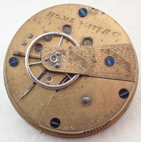 ANTIQUE 18s WALTHAM HOME WATCH CO MODEL 1857 KEY WIND POCKET WATCH MOVEMENT