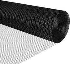 Black Hardware Cloth 1/2 Inch 19Ga PVC Coated Wire Mesh Vinyl Coated Fence Welde