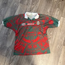 1998 Mexico World Cup 90s Vintage Soccer Jersey Football Rare Aztec Calendar