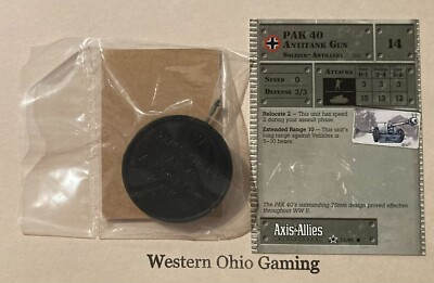Axis & Allies Miniatures Base Set 2 PAK 40 Antitank Gun #28/45 NEW A&A Minis