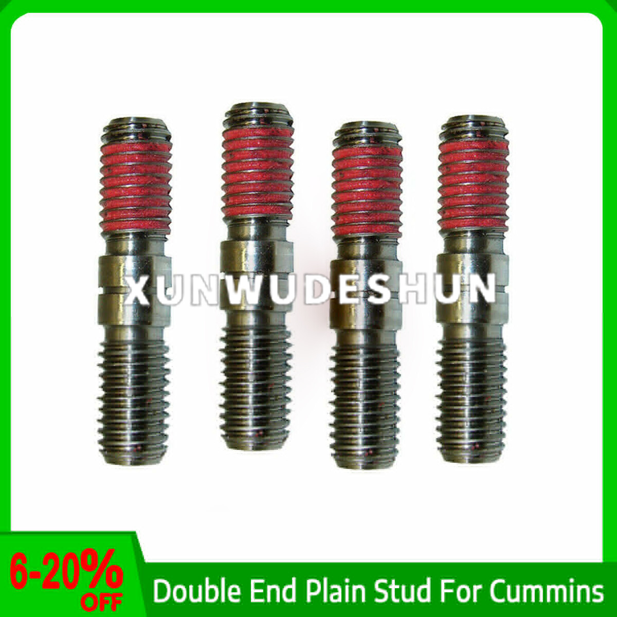 4* New Double End Plain Stud 3937122 3913370 For Cummins Engine 