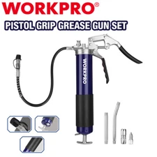 WORKPRO Grease Gun Kit 6000PSI 18" Flexible Hose 14oz Load Grease Gun Heavy Duty