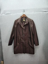 Daks Womens Brown/Maroon shimmer Button-Up Trench Coat With Side Pockets