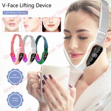 Facial Lifting Massager LED Photon Therapy Face Slimming V-Line Belt Device US