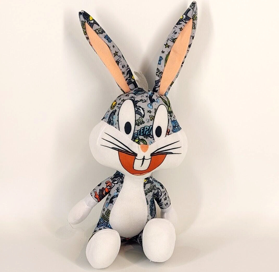 Looney Tunes Sticker Bomb Bugs Bunny Stuffed Animal Plush Figure Toy 10"