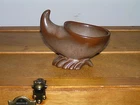 Vintage FRANKOMA Signed Brown Footed Seashell Pottery Small Vase – marked on