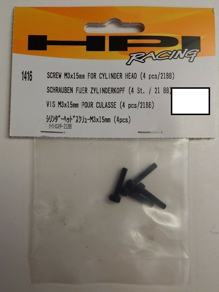 HPI Racing 1416 SCREW M3x15mm FOR CYLINDER HEAD (4 pcs/21BB)