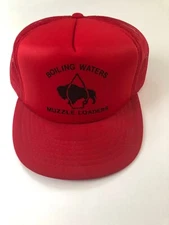 Vintage Boiling Waters Muzzle Loaders Hat Cap - Trucker Hat Red And Black