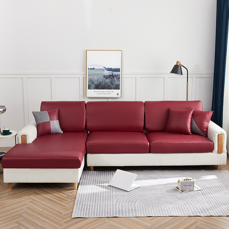 1/2/3 Seater Stretch Covers Protector PU Leather Waterproof Sofa