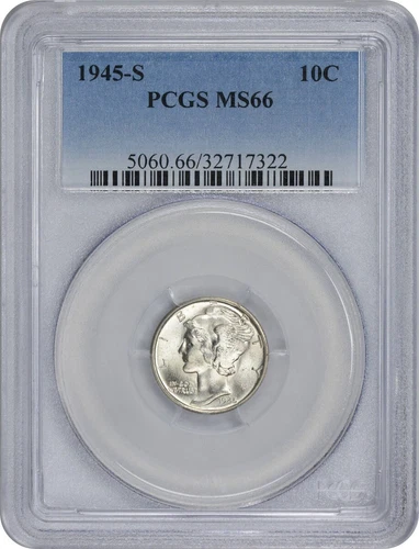 1945-S Mercury Silver Dime MS66 PCGS