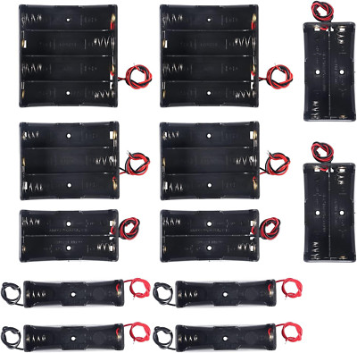 DORHEA 12PCS 18650 Battery Holder Bundle with Wire 18650 1-2-3-4 slot