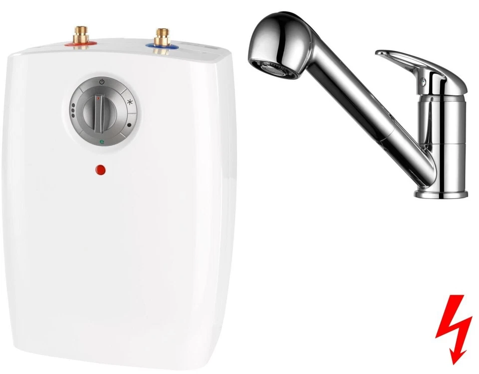 QTX 5 L Untertischgerät Boiler mit Niederdruck Brause-Armatur Warmwasserspeicher