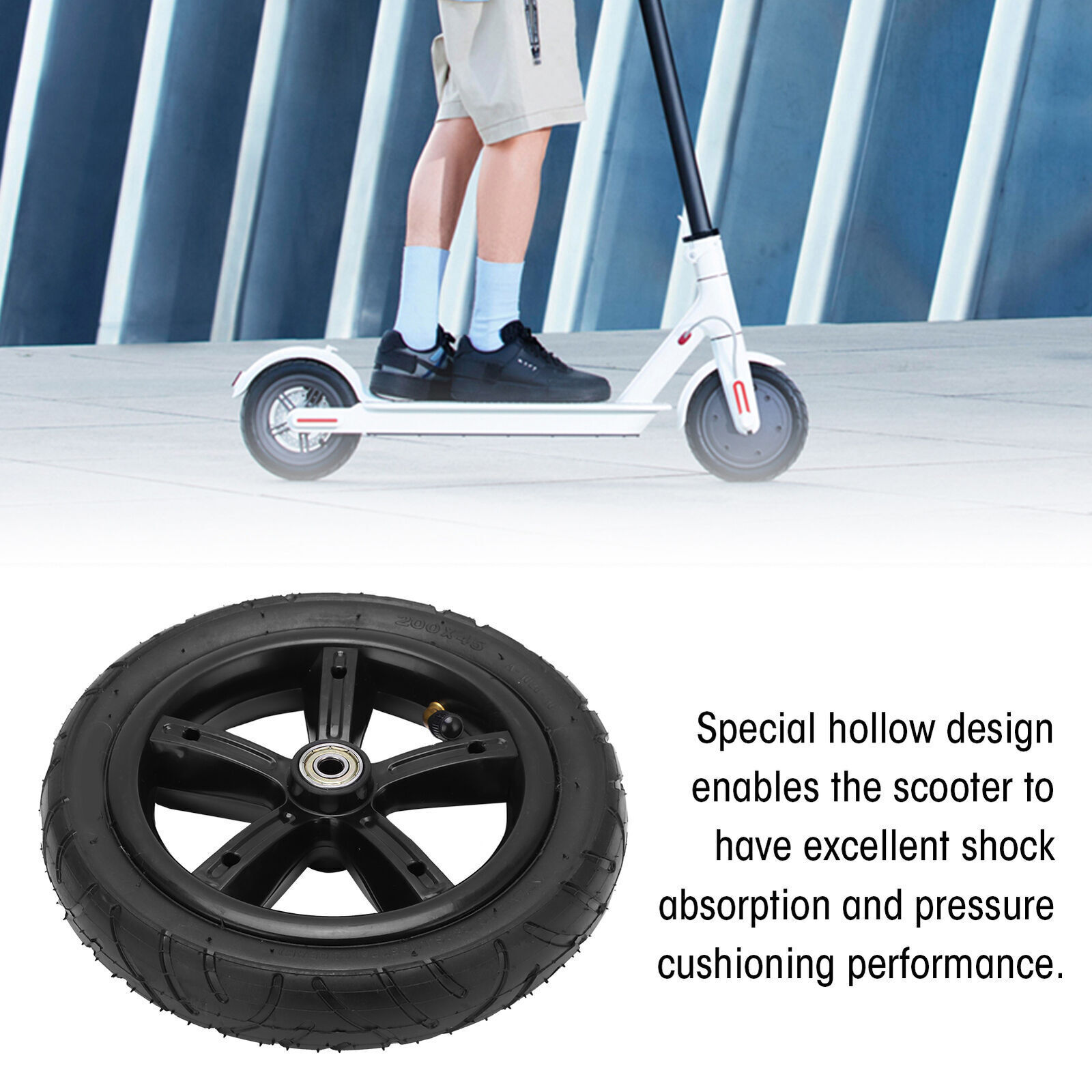 8 Inch 200x45 Pneumatic Wheel with Inner Tube for Electric Scooter with Hub