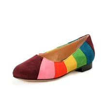 Charlotte Olympia Girls "INCY PRISCILLA" Multi-Color Suede Ballet Flats Shoes