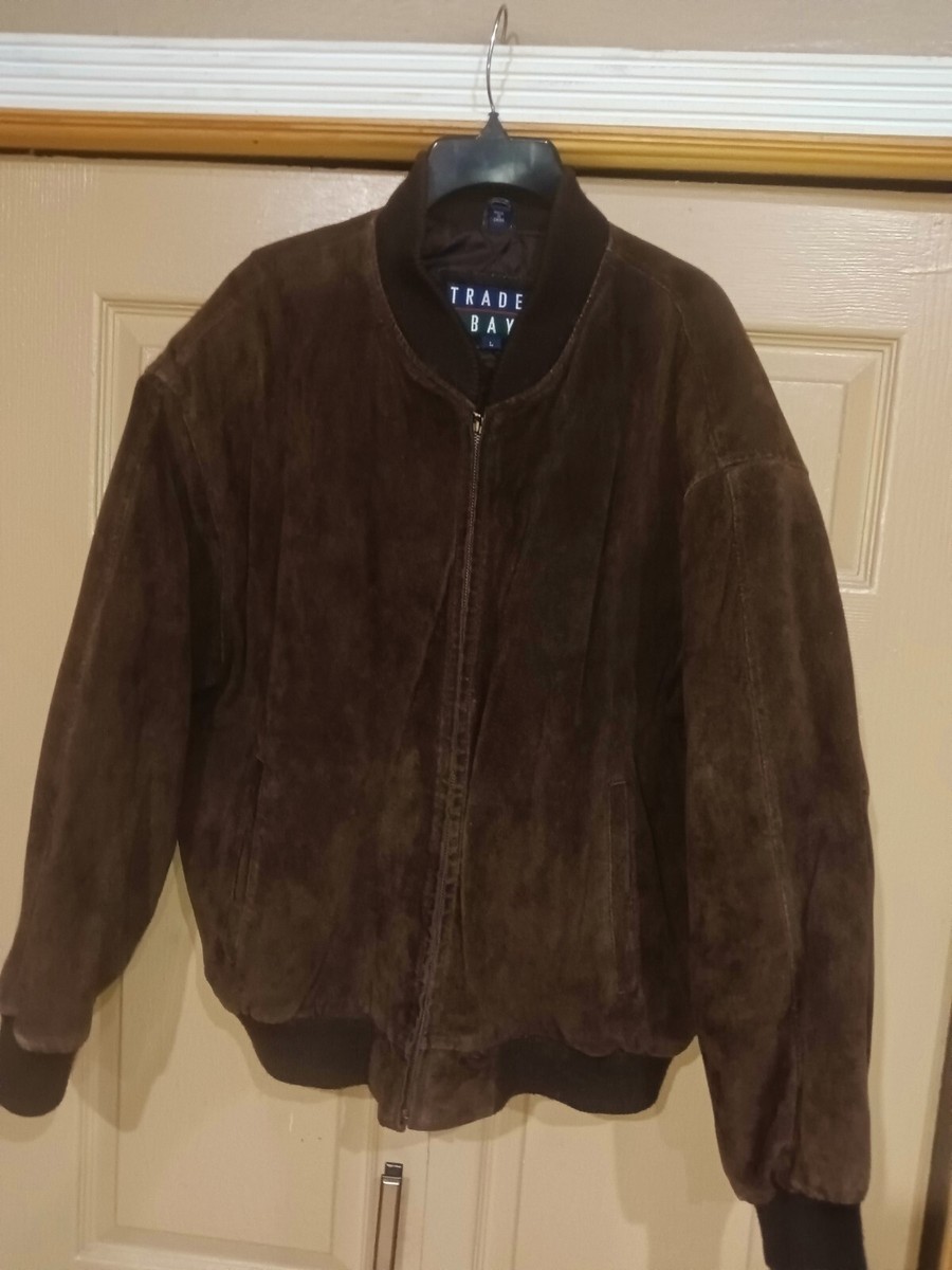 Vintage Trader Bay Men's Brown Suede Leather Jacket D/641