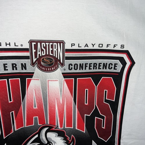 Vintage 1999 Buffalo Sabres NHL Eastern Conference Champions White Tshirt Large - Picture 10 of 10